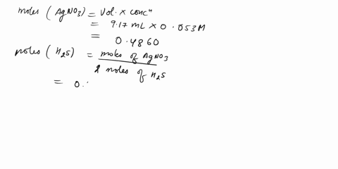 a-1000-ml-sample-of-industrial-water-was-made-ammoniacal-and-titrated-for-its-sulfide-content-against-917ml-of-0053m-agno3-calculate-the-concentration-of-hzsmwt-34081gmol-in-the-water-in-par-10584