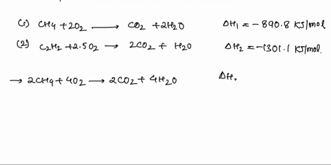 the-enthalpies-of-combustion-for-methane-and-acetylene-are-given-below-calculate-the-enthalpy-of-the-formation-of-acetylene-from-methane-in-kjmol-the-balanced-equation-is-given-formation-of-61529