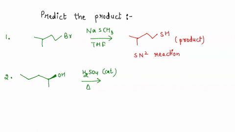 predict-the-product-s-for-each-of-the-following-reactions-and-draw-the-mechanisms-indicate-the-pathway-sn1-sn2-e1-e2-for-formation-of-each-product-if-you-can-include-an-explanation-that-woul-45243