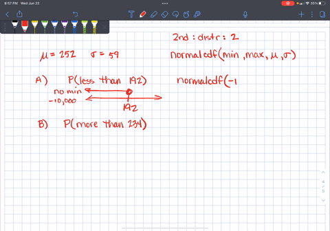 suppose-that-the-distance-of-fly-balls-hit-to-the-outfield-in-baseball-is-normally-distributed-with-mean-of-252-feet-and-standard-ceviation-of-59-feet-use-your-graphing-calculator-to-answer-06117