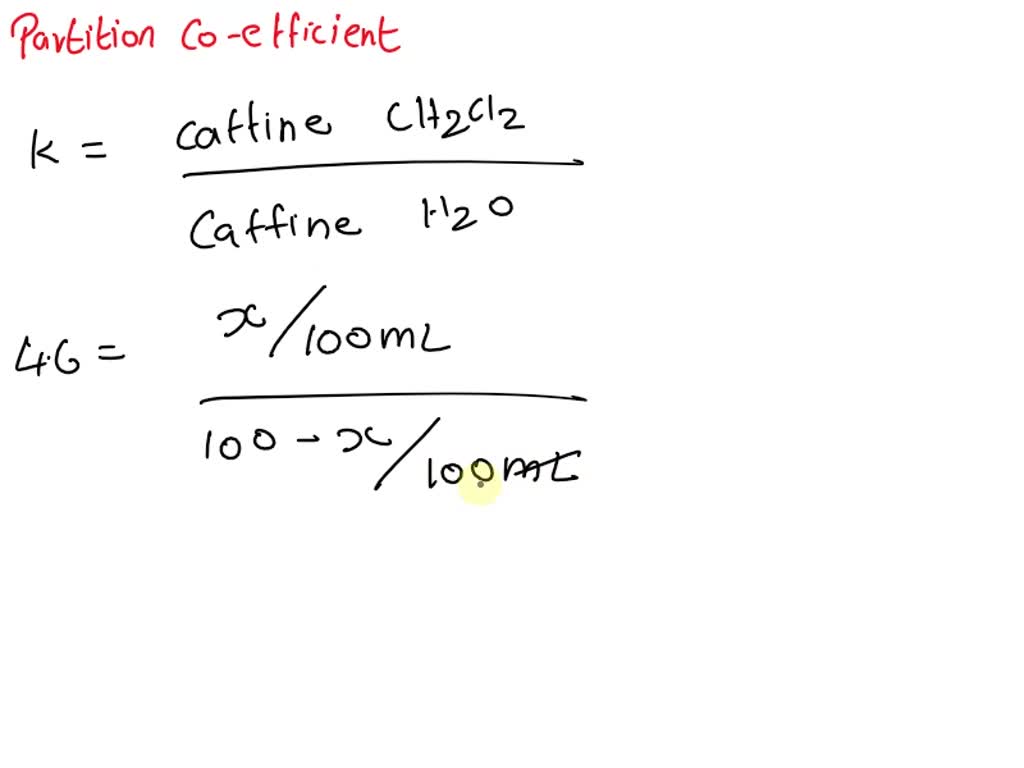 SOLVED The partition coefficient for caffeine between dichloromethane