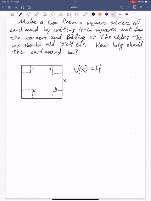 a-box-with-a-square-base-and-no-top-is-to-be-made-from-a-square-piece-of-cardboard-by-cutting-4-in-squares-from-each-corner-and-folding-up-the-sides-as-shown-in-the-figure-the-box-is-to-hold-03295