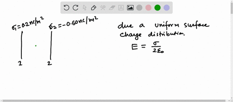 2-two-infinite-parallel-surfaces-carry-uniform-charge-densities-of-020-ncm-and-060-ncm-what-is-the-magnitude-of-the-electric-field-at-a-point-between-the-two-surfaces-draw-electric-field-vec-80985