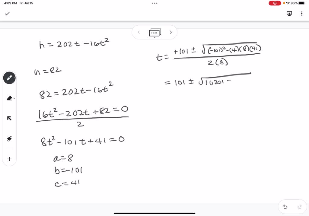 SOLVED A model rocket is launched with an initial upward velocity of