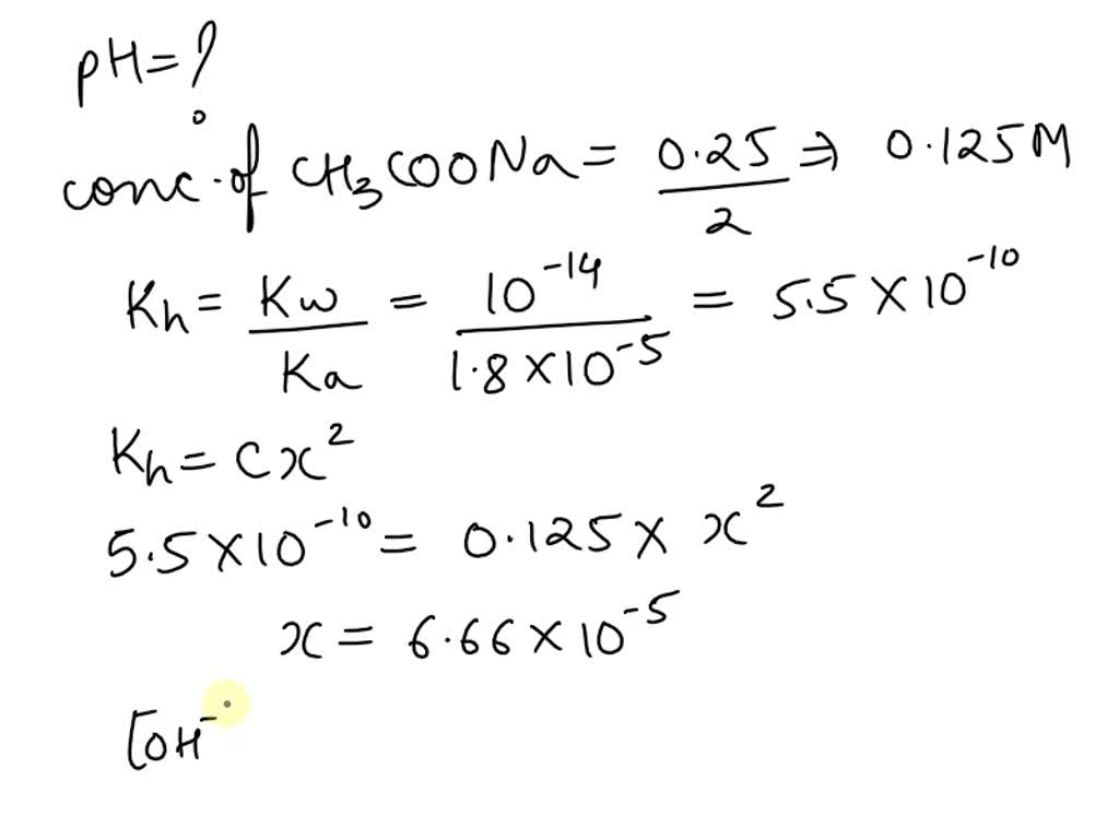 SOLVED Calculate the pH at the equivalence point for the titration of