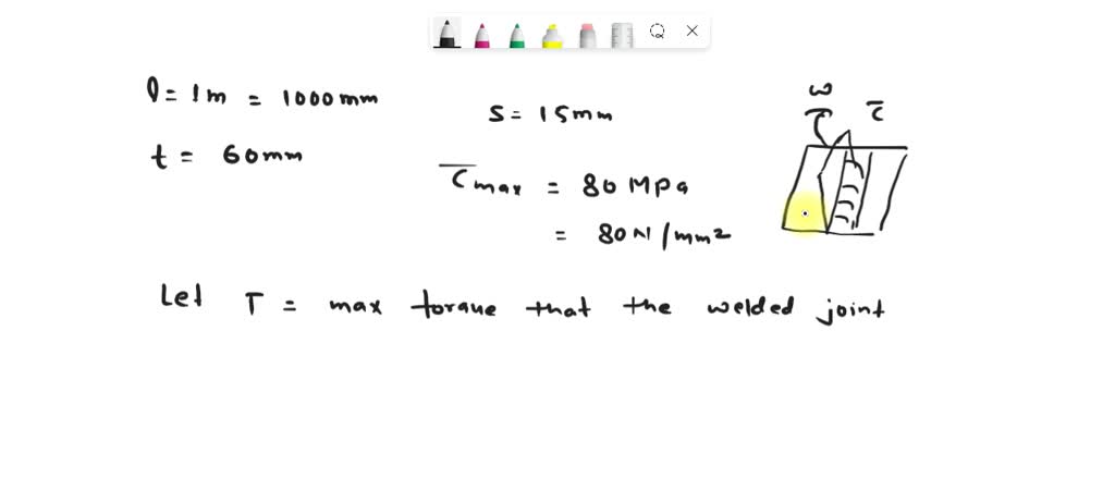 SOLVED: A plate 1 m long, 60 mm thick is welded to another plate at ...