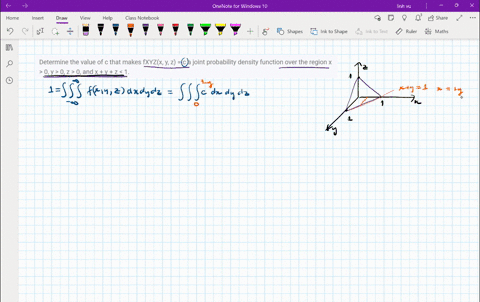 determine-the-value-of-c-that-makes-fxyzx-y-z-c-a-joint-probability-density-function-over-the-region-x-0-y-0-z-0-and-x-y-z-1-88432