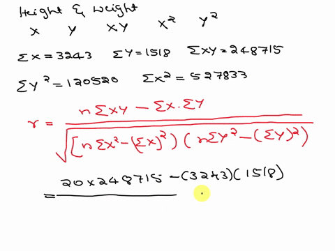 a-researcher-believes-that-a-persons-height-is-a-significant-factor-in-determining-their-weight-based-on-the-following-sample-answer-the-questions-below-height-cm-weight-kg-165-68-173-102-15-71245