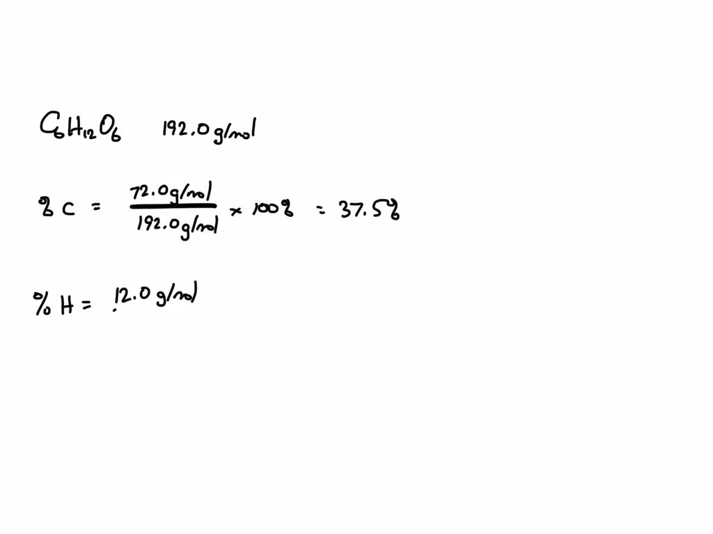 SOLVED: for Fructose (C6H12O6), a natural sugar found in fruits, what