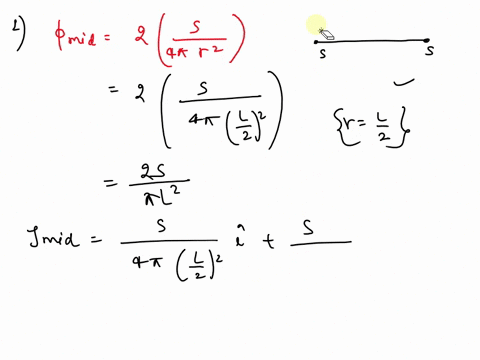 calculate-the-fluxes-and-the-currents-in-the-following-situations-1-at-the-center-of-a-line-of-length-l-with-two-sources-of-strength-s-at-each-end-2-a-square-of-side-length-l-at-the-center-a-89402