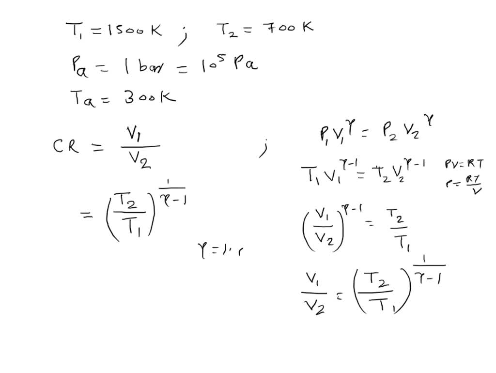 Q2. Two engines are to operate on Otto and Diesel cycles with the ...