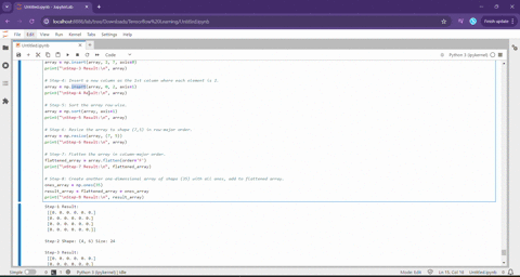 step-1-create-a-numpy-array-of-shape-46-with-all-zeros-step-2-print-the-shape-and-size-of-the-array-step-3-insert-a-new-row-as-the-3rd-row-where-each-element-is-7-print-the-resulting-array-s-52502