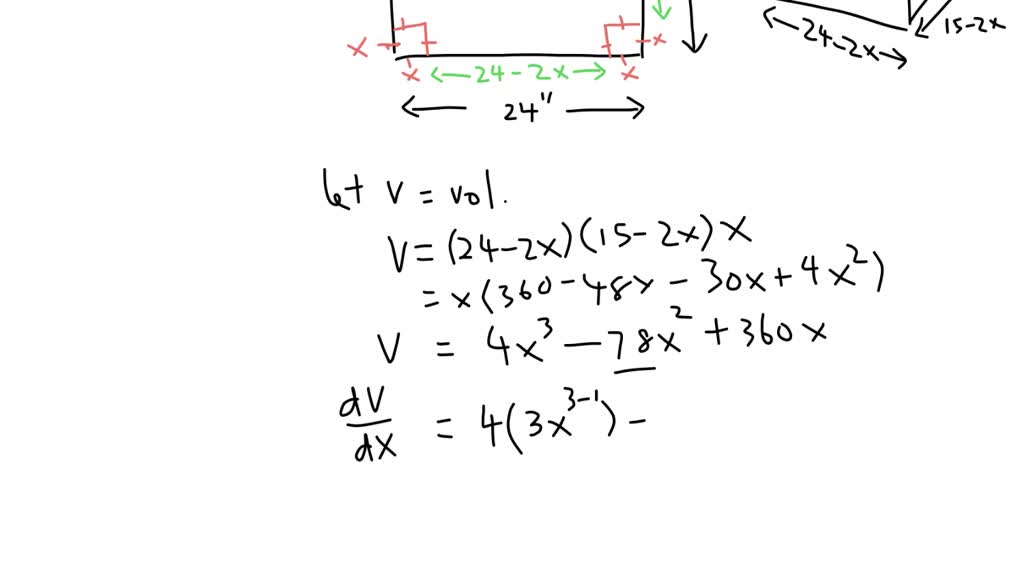 SOLVED: Find the volume of the largest box that can be made by cutting ...