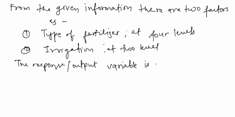 four-levels-of-fertilizer-were-used-in-field-experiment-with-and-without-irrigation_-the-eight-treatment-combinations-were-assigned-at-random-to-cight-plots-barley-yields-were-in-bushels-per-24395