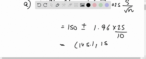in-a-random-sample-of-100-batteries-produced-by-a-certain-method-the-averagelifetime-was-150-hours-and-the-standard-deviation-was-25-hoursi-find-a-95-confidence-interval-for-the-mean-lifetim-49674