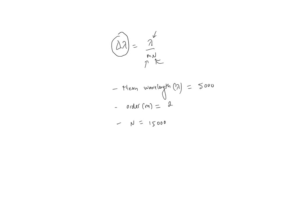 SOLVED: A plane transmission grating of width 2 inches is ruled with ...