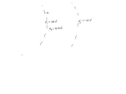 a-protons-speed-as-it-passes-point-a-is-42000-ms-it-follows-the-trajectory-shown-in-the-figure-below-in-which-the-equipotential-line-labeled-as-v1-30-v-and-the-equipotential-line-labeled-as-17035