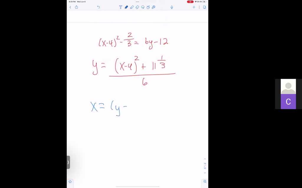 solved-which-equation-is-the-inverse-of-x-4-2-3-6y-12