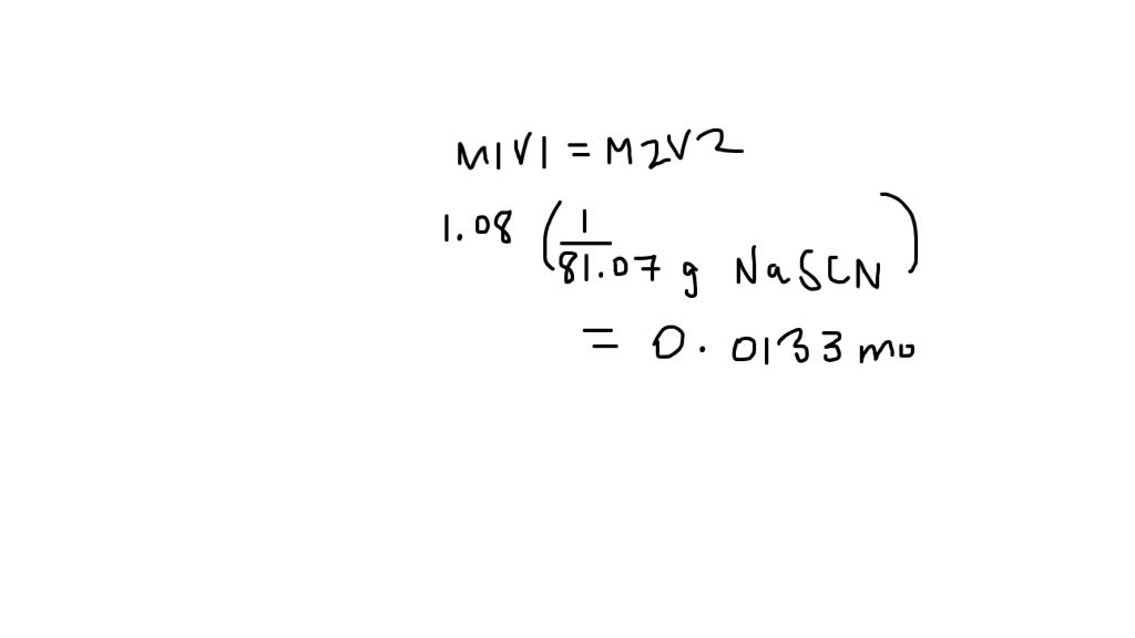SOLVED To what volume should you dilute 30.0 ml. of a 3.50 M NaSCN