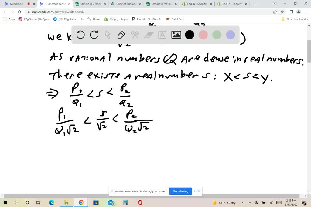 SOLVED: Let II Be The Set Of Real Numbers That Are Not Rational ...