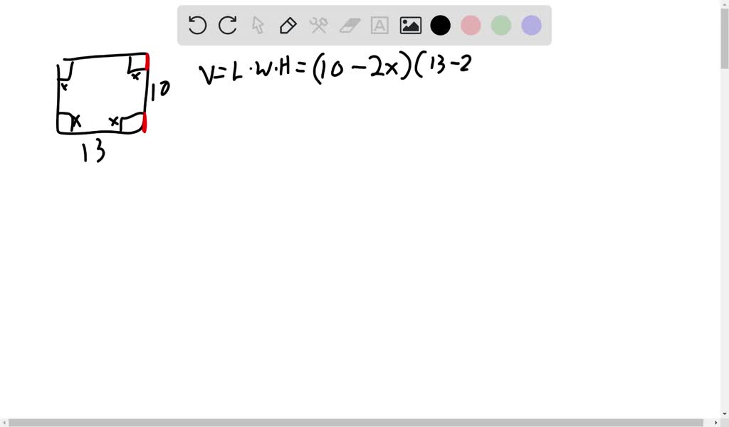 SOLVED 'Apiece of cardboard measuring 10 inches by 13 inches is formed into length = from each