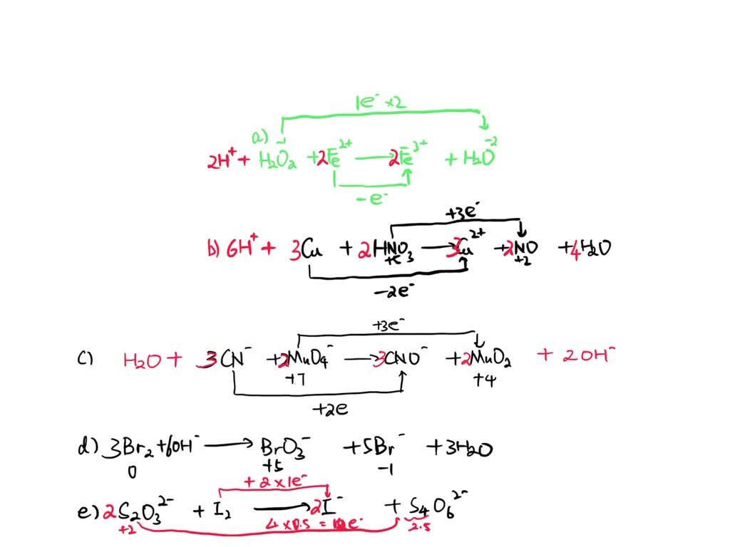 SOLVED: Balance The Following Redox Equations By The Ion-electron ...