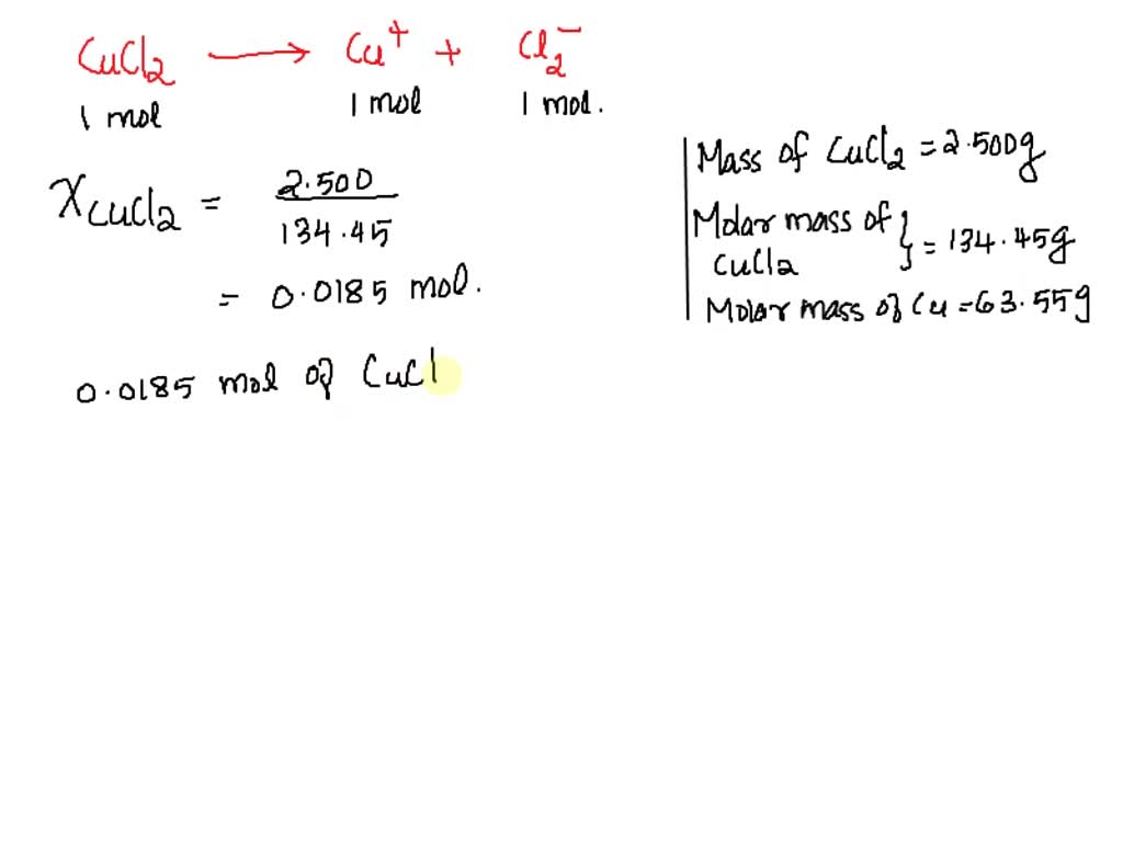 Solved Calculate The Theoretical Yield Of Copper Based On G Of Cucl