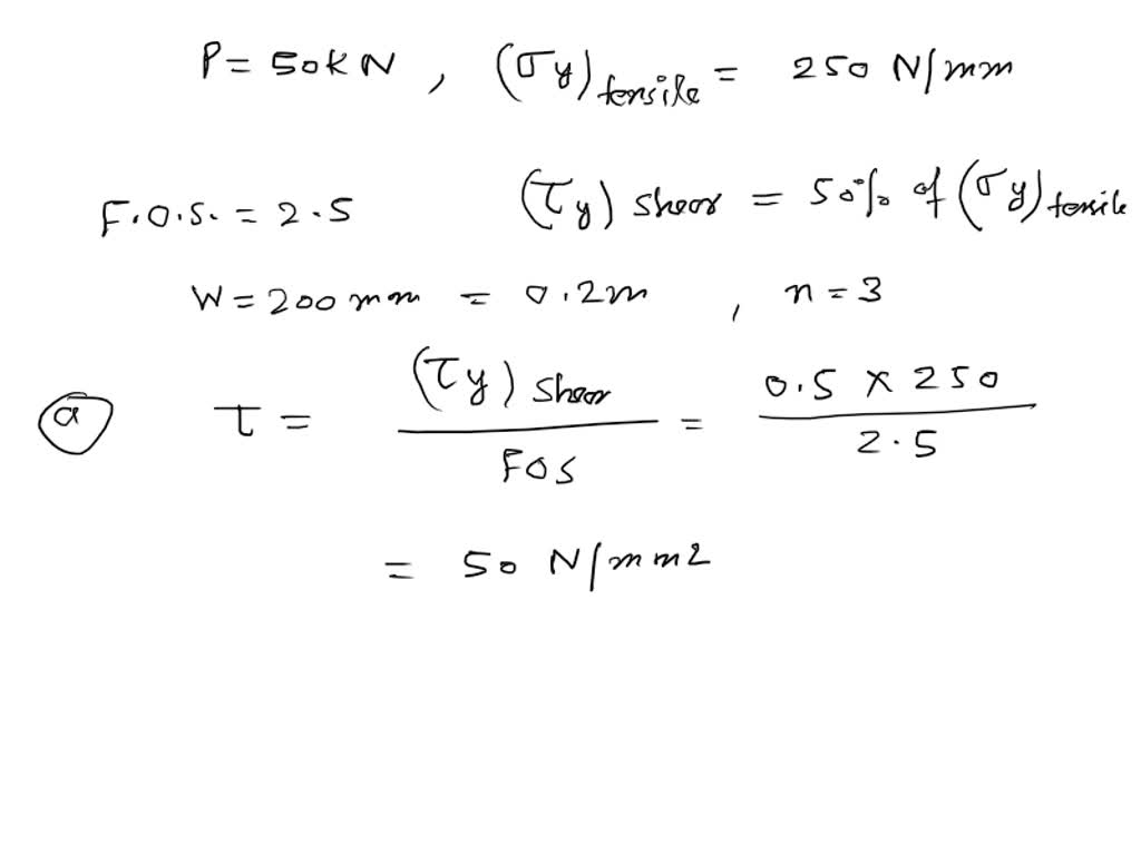 SOLVED: Two plates subjected to a tensile force of 50 kN are fixed ...