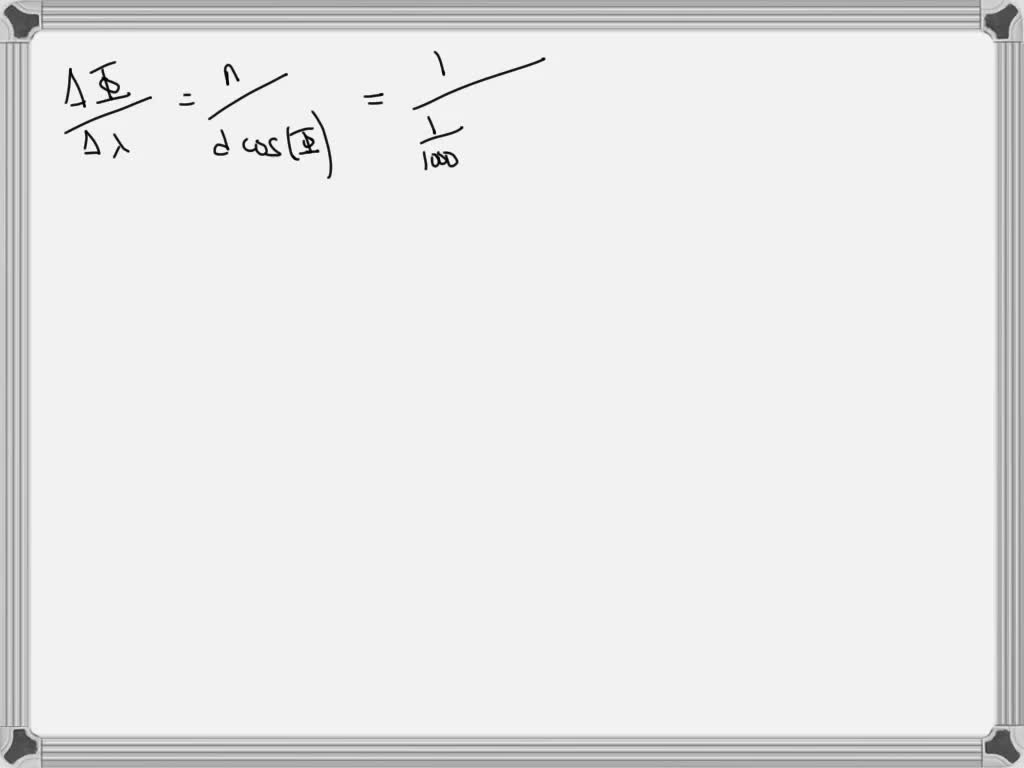 SOLVED The dispersion of a diffraction grating; such as the one shown