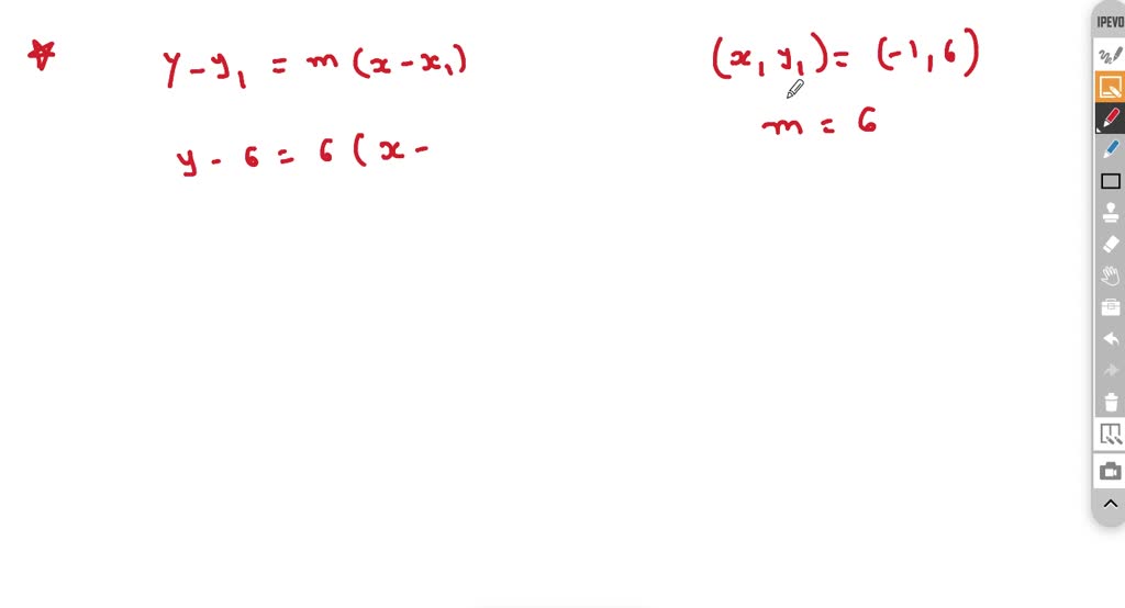 SOLVED How do I write the equation in the line of pointslope form, y