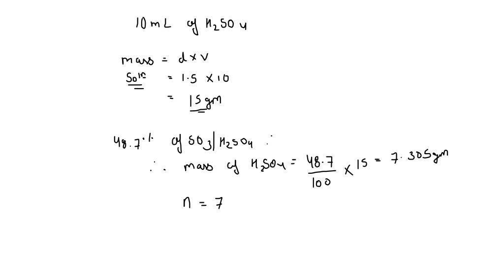 SOLVED: A solution of 20.91 % by weight H2SO4 has a specific gravity of ...