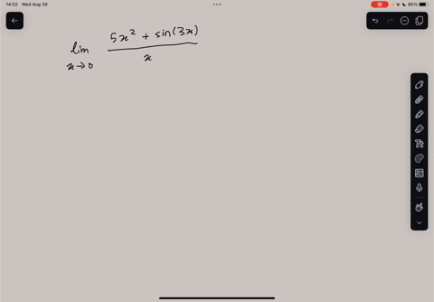 lim-5x2-sin3xx-x-0
