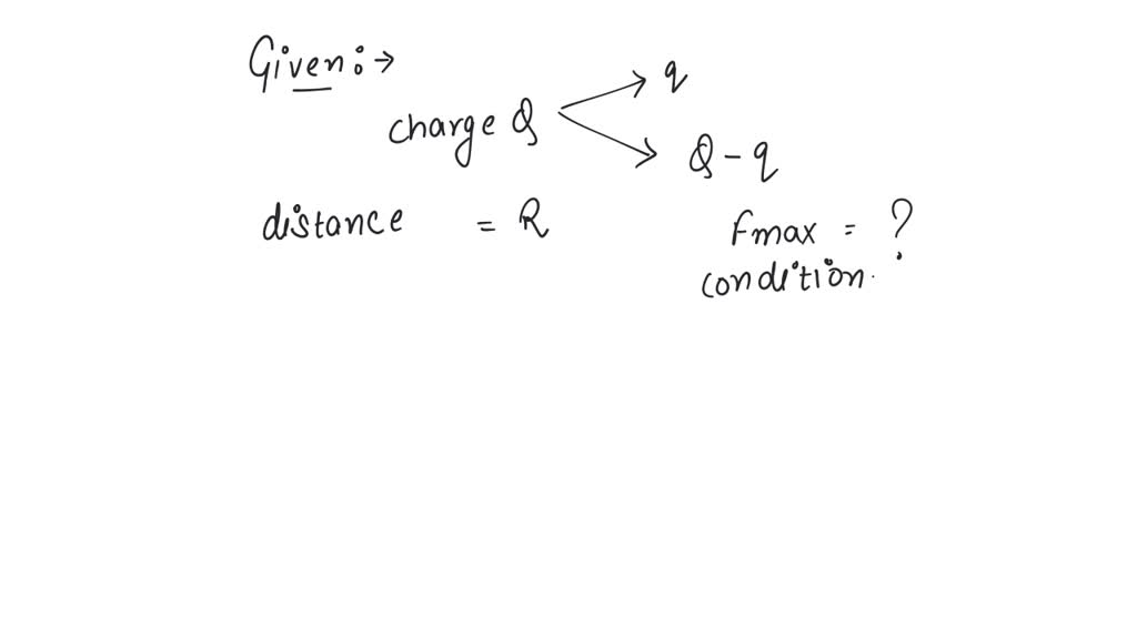 A charge Q is divided into two parts q and Q - q and separated by a ...