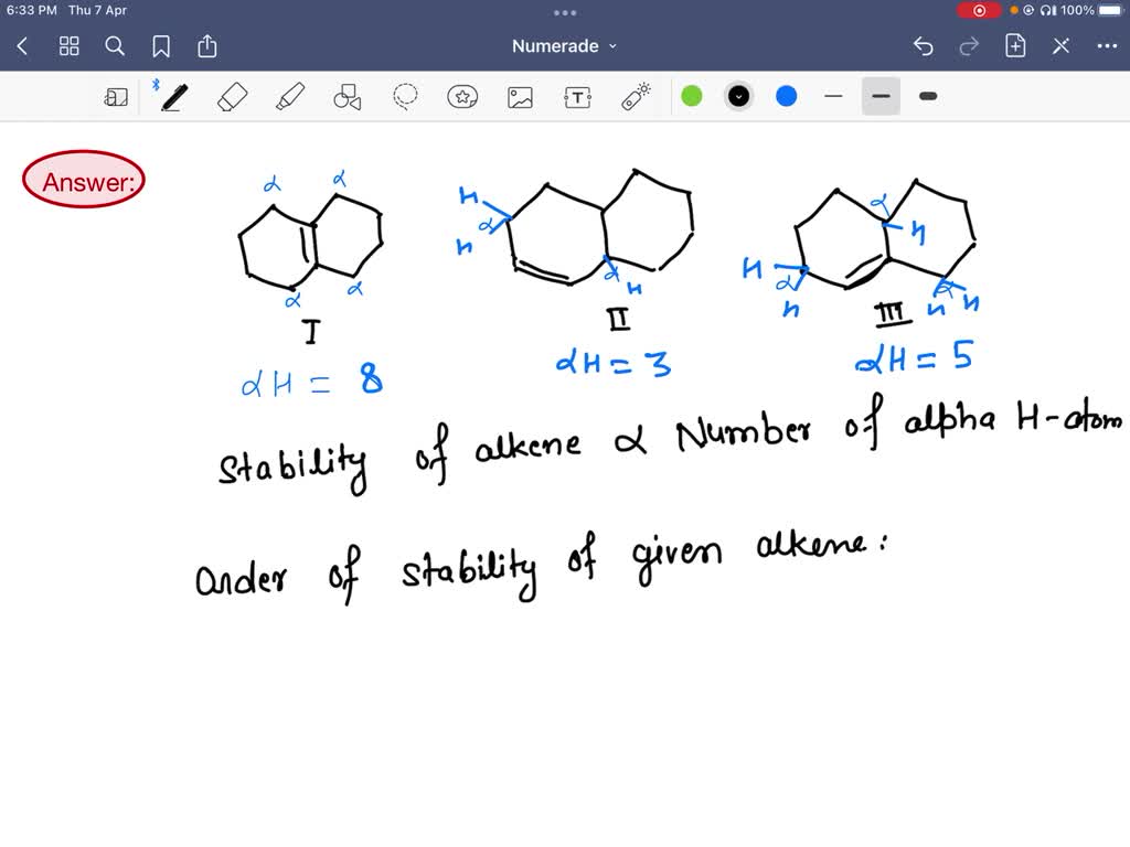 SOLVED Rank the double bond stability of pi bond for the following