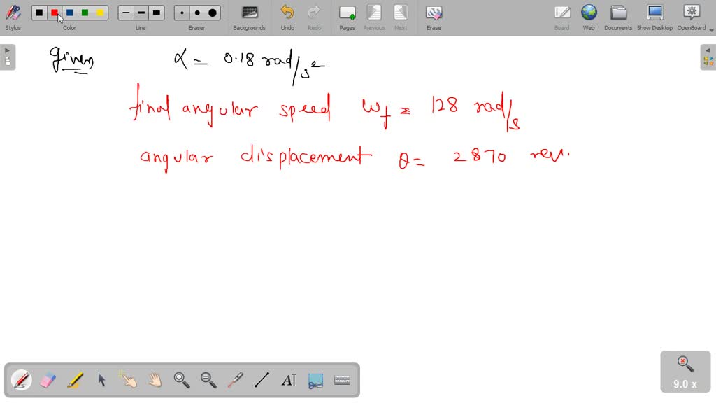 SOLVED: A wind turbine is initially spinning at a constant angular