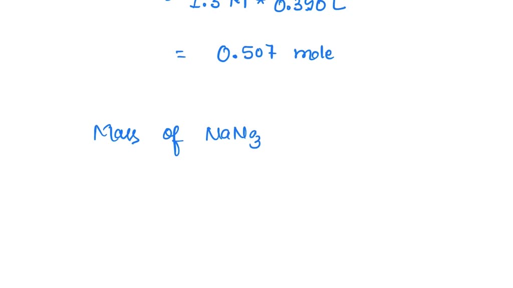 SOLVED Laboratory procedure calls for making 440.0 mL of a 1.3 M NaNO3