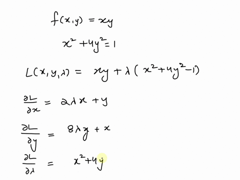 find-the-points-on-the-ellipse-x2-4y2-where-fxy-xy-has-its-extreme-values-the-points-are-type-an-ordered-pair-use-comma-to-separate-answers-as-needed-type-an-exact-answer-using-radicals-as-n-76213
