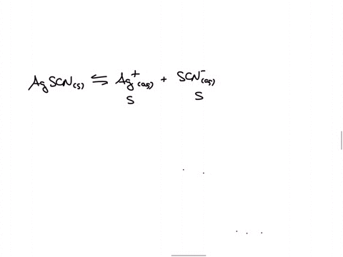 Agscn Calculate the molar solubility of silver thiocyanate agscn...