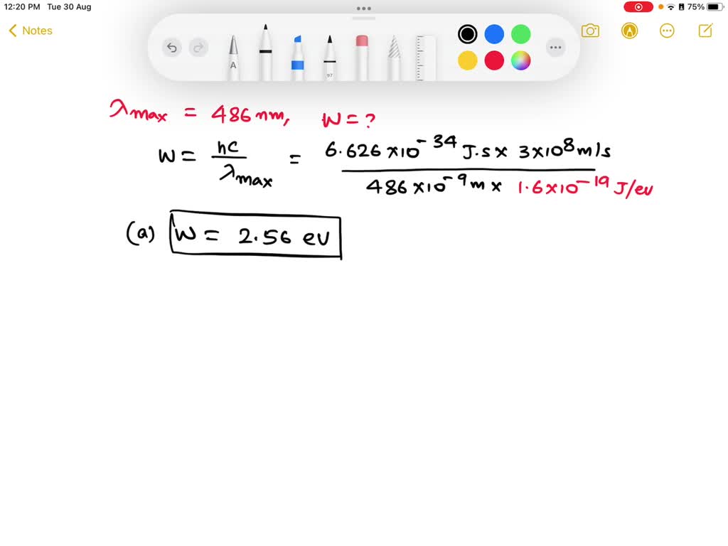 SOLVED: '2.(Spts) The largest wavelength of light that will cause ...