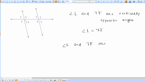Refer to the given figure below. Which angles are congruent...