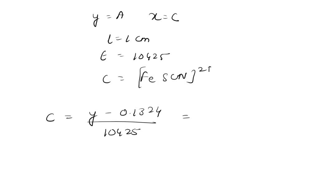 SOLVED Texts a. Using the table below, calculate the concentration of