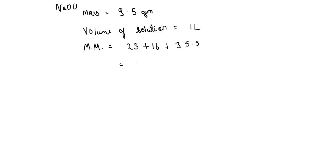 What Is The Molarity Of A Bleach Solution Containing 9.5 SOLVED: What is the molarity of a bleach solution containing 9.5 g of