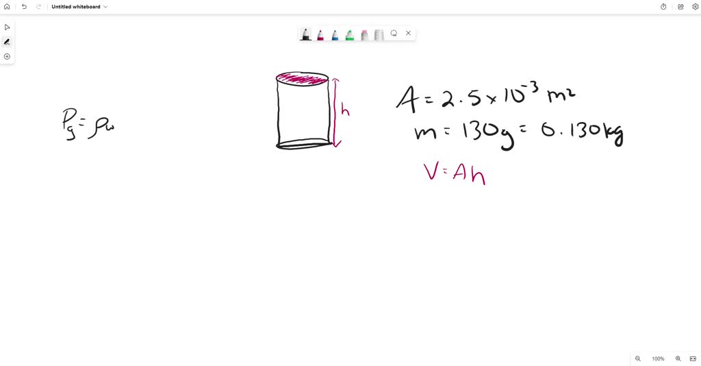 SOLVED A beaker has a crosssectional area of 2.5 × 10−3 m2 and