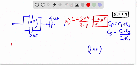 a-1uf-and-a-2uf-capacitor-are-connected-in-parallel-and-this-pair-of-capacitors-is-then-connected-in-series-with-a-4uf-capacitor-a-what-is-the-equivalent-capacitance-of-the-whole-combination-60244