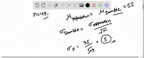 suppose-x-has-a-distribution-with-a-mean-of-55-and-a-standard-deviation-of-35-random-samples-of-size-n-49-are-drawn-a-describe-the-x-distribution-and-compute-the-mean-and-standard-deviation-82065