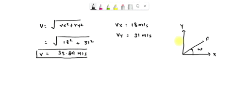each-of-the-following-vectors-is-given-in-terms-of-its-x-and-y-components-vx-18-ms-vy-31-ms-find-the-vectors-magnitude-express-your-answer-with-the-appropriate-units-vx-18-ms-vy-31-ms-find-t-45296