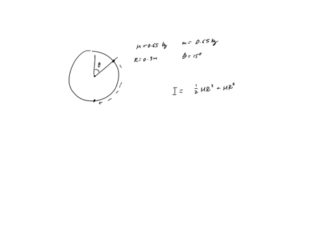 a-solid-disk-of-mass-m-0650-kg-and-radius-r-0300-m-is-suspended-vertically-and-is-free-to-rotate-about-its-center-without-friction-a-point-object-that-has-the-same-mass-as-the-disk-is-placed-24467