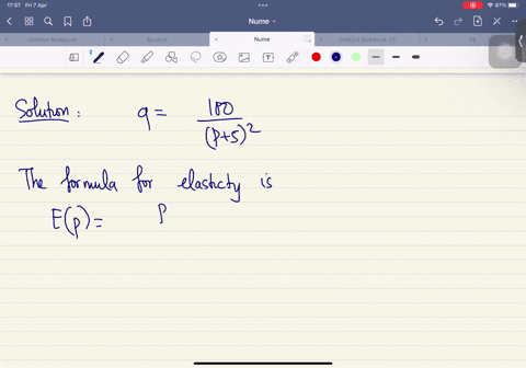 100-for-the-demand-function-q-dp-find-the-following-p52-a-the-elasticity-b-the-elasticity-at-p-stating-whether-the-demand-is-elastic-inelastic-or-has-unit-elasticity-the-values-of-for-which-87653