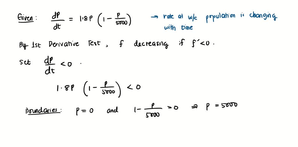 SOLVED: A population is modeled by the differential equation dt =141 ...