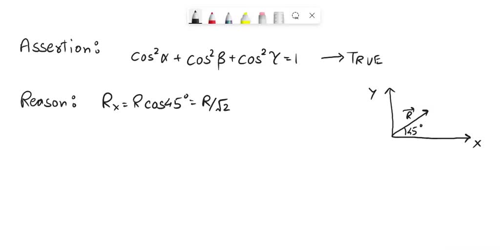SOLVED Assertion The sum of squares of cosines of angles made by a
